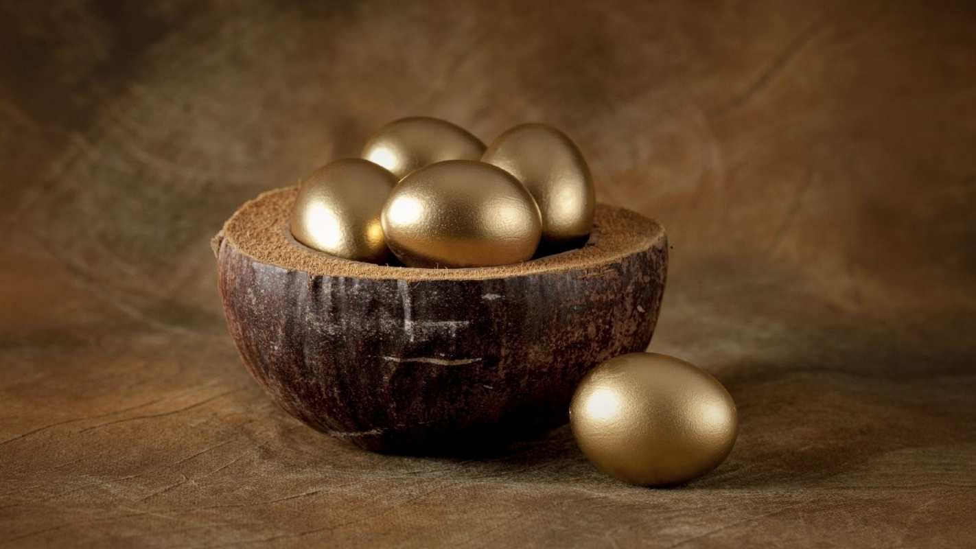 Открытка золотые яички на пасху  пасха  Happy Easter 